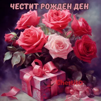 рози , подарък и пожелание 