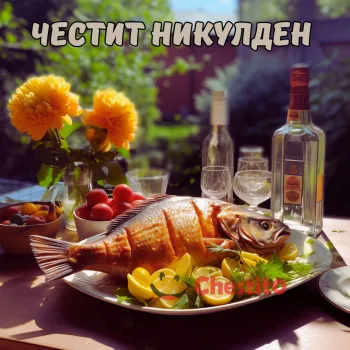 Картичка за Никулден пълнен шаран на дневна светлина